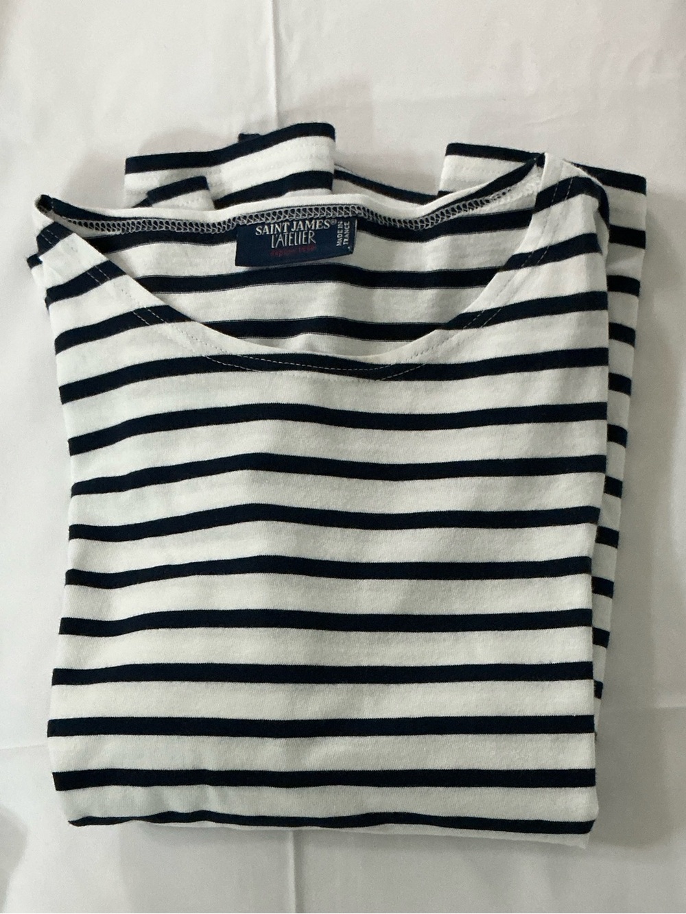 Saint James Striped Crewneck Sweater in Navy and White - Picture 5 of 5